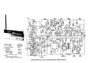 Sanyo Transcontinental 3 band schematic circuit diagram